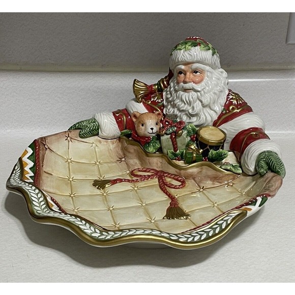 Fitz & Floyd Winter Holiday‎ Santa Server (2006) Gold Tones 12 1/2" EUC - Picture 2 of 16